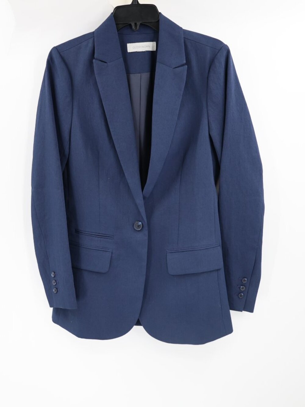 Outerknown Blazer Womens 4 business casual minimalist recycled polyester blue